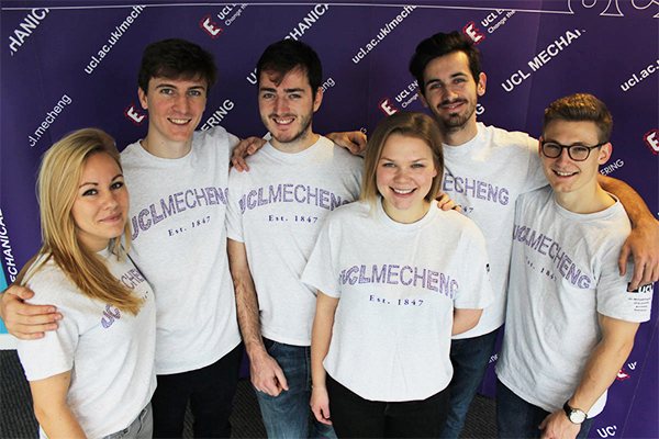 Thomas Nivet (centre) and the UCL Triumph team