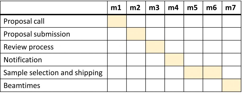 Beamtime allocation timeline