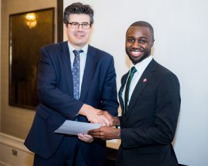 Professor Yiannis Ventikos with George Imafidon